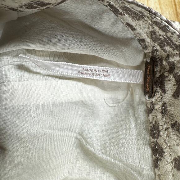 Free People NWT Fake Out Leopard Print Faux Leather Skirt in Light Combo Size 10 - Picture 6 of 10